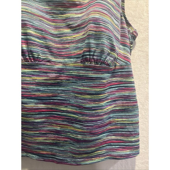 Lands End Tankini Swimsuit Top Women's Size 20W Square Neck Underwire Stripe NWT - Picture 5 of 16